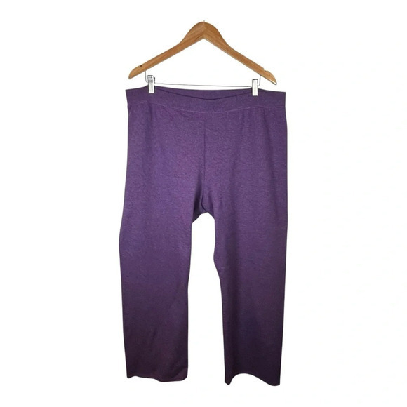 Hanes EcoSmart Fleece Sweatpants Open Bottom Legs Violet‎ Purple Women Size 2XL - Picture 3 of 8